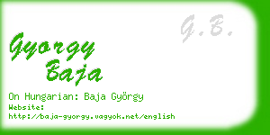 gyorgy baja business card