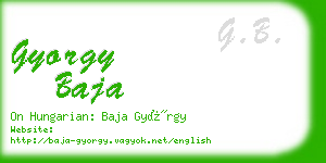gyorgy baja business card